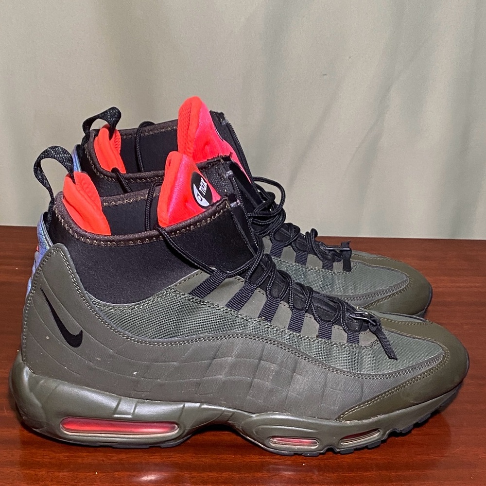 Nike Air Max 95 Sneakerboots Dark Loden Olive Green Athletic Trainers Mens 13